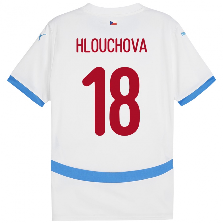 Kinder Tschechien Radka Hlouchová #18 Weiß Auswärtstrikot Trikot 24-26 T-Shirt