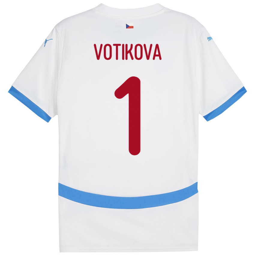 Kinder Tschechien Barbora Votíková #1 Weiß Auswärtstrikot Trikot 24-26 T-Shirt