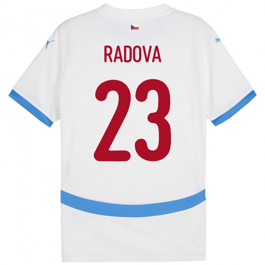 Kinder Tschechien Michaela Radová #23 Weiß Auswärtstrikot Trikot 24-26 T-Shirt