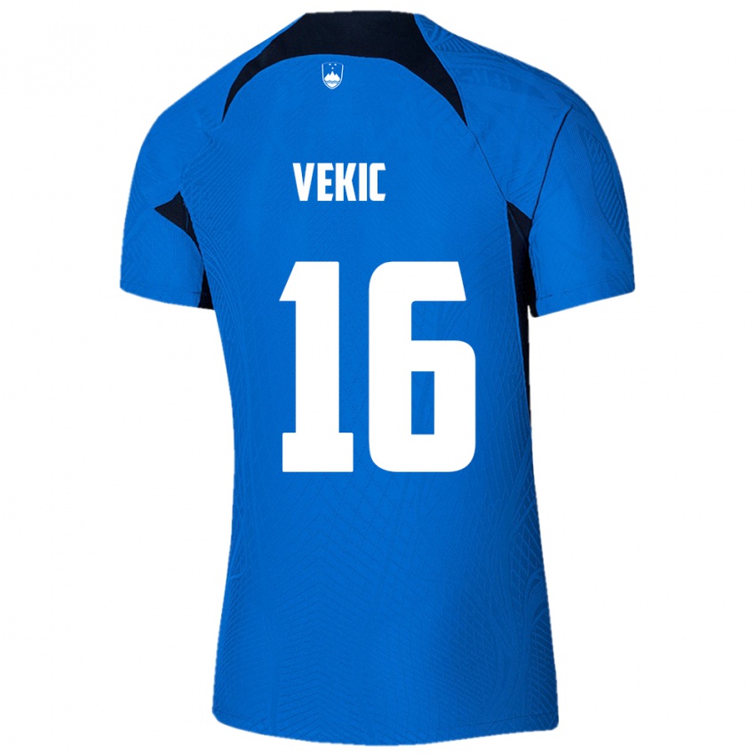 Kinder Slowenien Igor Vekic #16 Blau Auswärtstrikot Trikot 24-26 T-Shirt