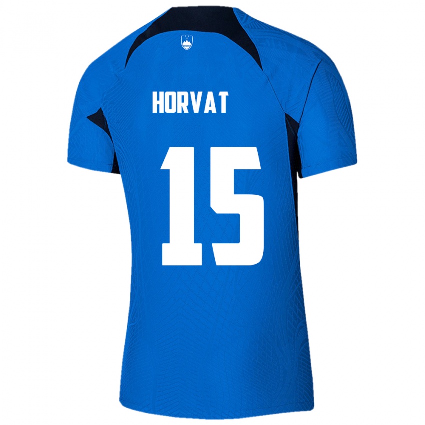 Kinder Slowenien Tomi Horvat #15 Blau Auswärtstrikot Trikot 24-26 T-Shirt