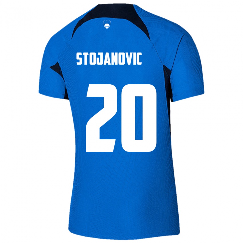 Kinder Slowenien Petar Stojanović #20 Blau Auswärtstrikot Trikot 24-26 T-Shirt