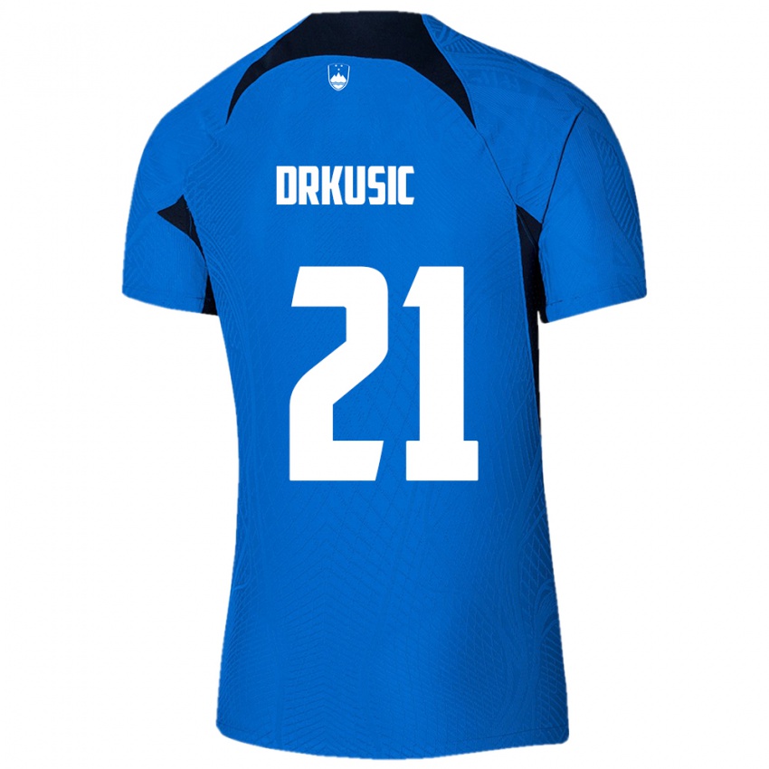 Kinder Slowenien Vanja Drkusic #21 Blau Auswärtstrikot Trikot 24-26 T-Shirt