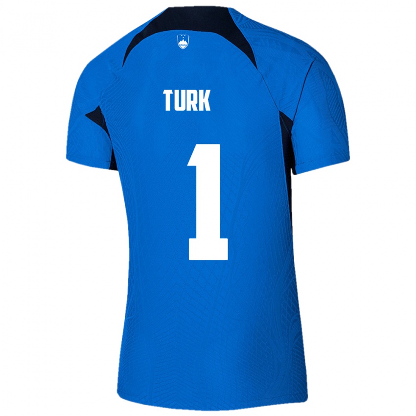 Kinder Slowenien Martin Turk #1 Blau Auswärtstrikot Trikot 24-26 T-Shirt