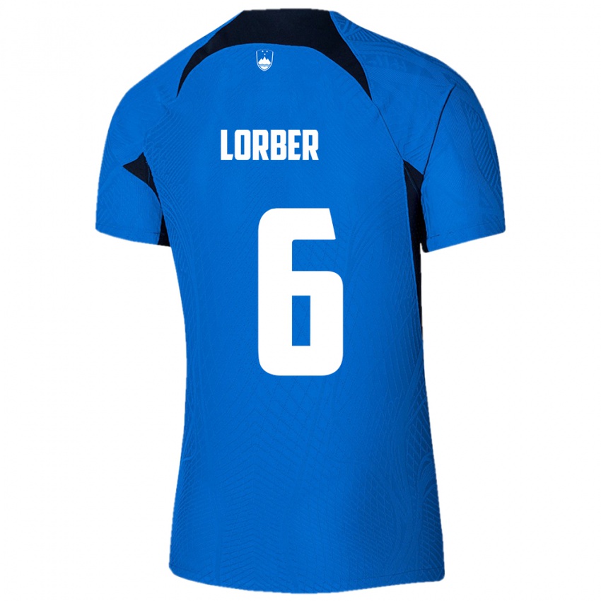 Kinder Slowenien Marcel Lorber #6 Blau Auswärtstrikot Trikot 24-26 T-Shirt