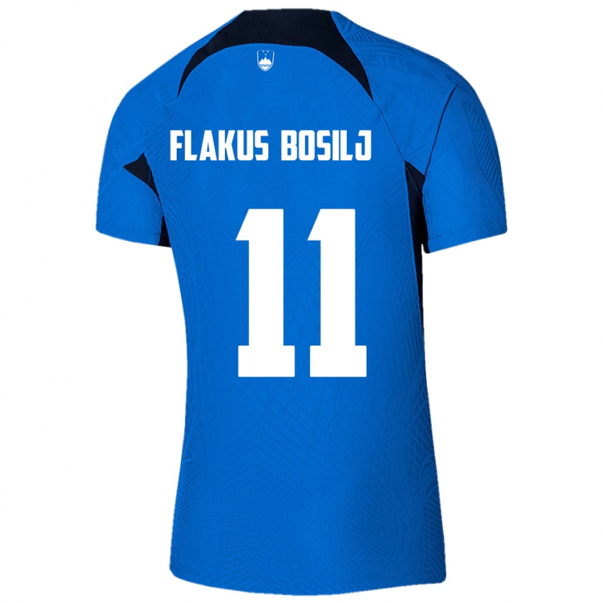 Kinder Slowenien David Flakus Bosilj #11 Blau Auswärtstrikot Trikot 24-26 T-Shirt