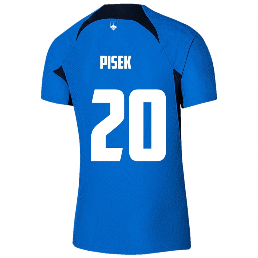 Kinder Slowenien Jost Pisek #20 Blau Auswärtstrikot Trikot 24-26 T-Shirt