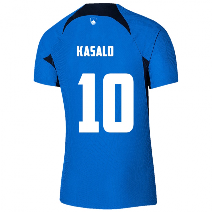 Kinder Slowenien Niko Kasalo #10 Blau Auswärtstrikot Trikot 24-26 T-Shirt