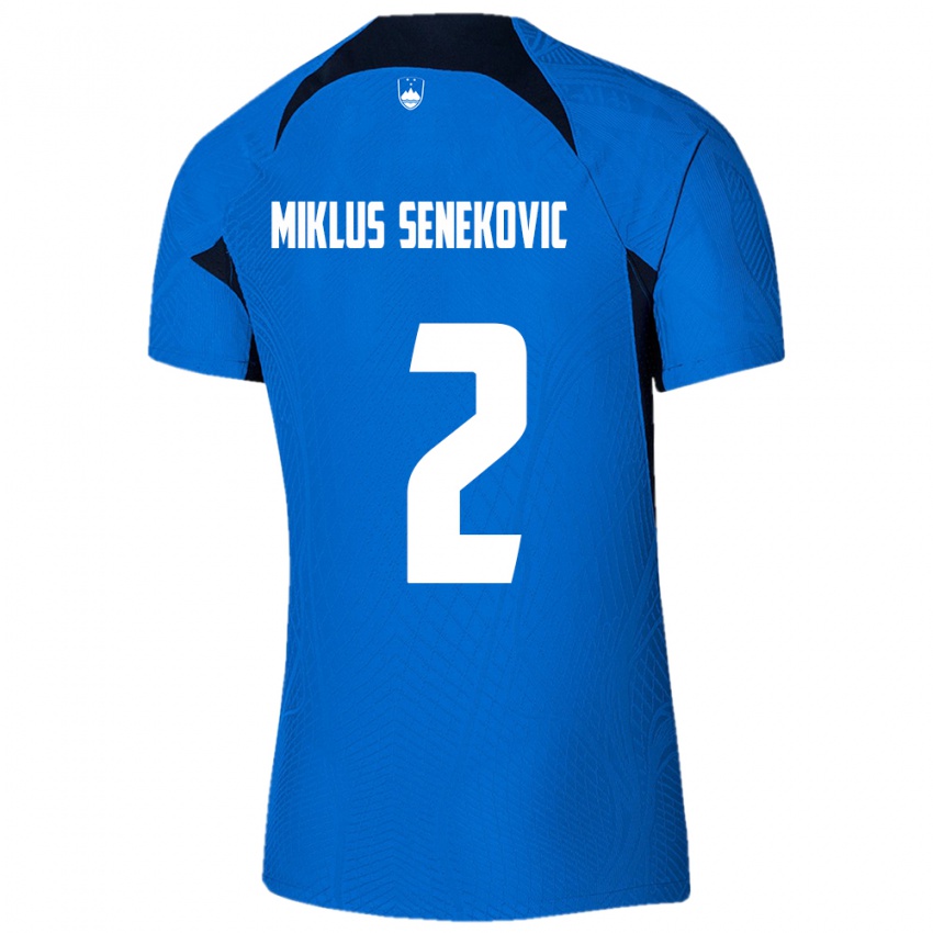 Kinder Slowenien Gal Miklus Senekovic #2 Blau Auswärtstrikot Trikot 24-26 T-Shirt