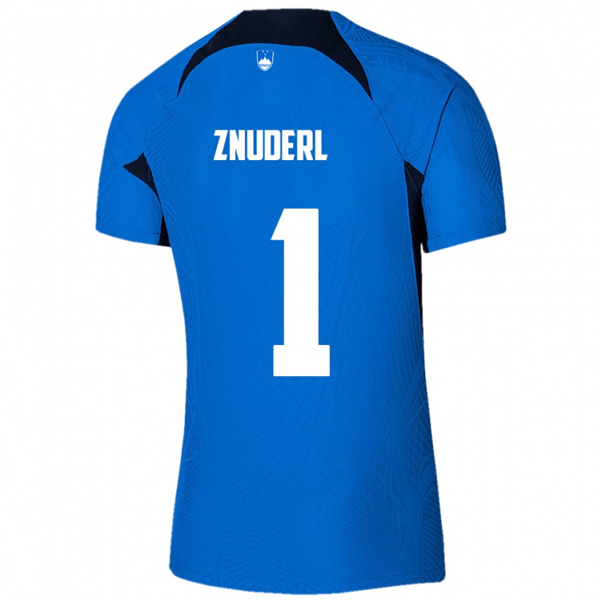 Kinder Slowenien Tai Znuderl #1 Blau Auswärtstrikot Trikot 24-26 T-Shirt