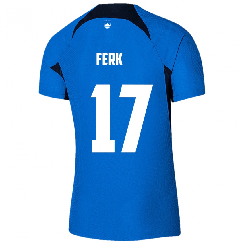 Kinder Slowenien Matic Ferk #17 Blau Auswärtstrikot Trikot 24-26 T-Shirt