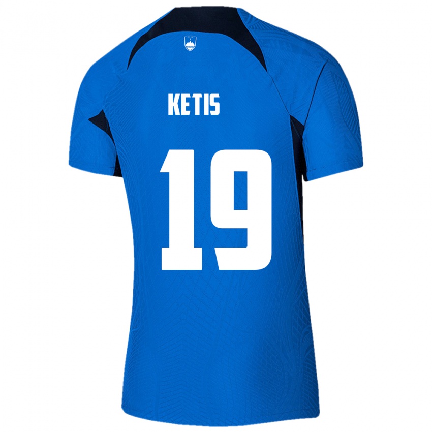 Kinder Slowenien Sara Ketiš #19 Blau Auswärtstrikot Trikot 24-26 T-Shirt