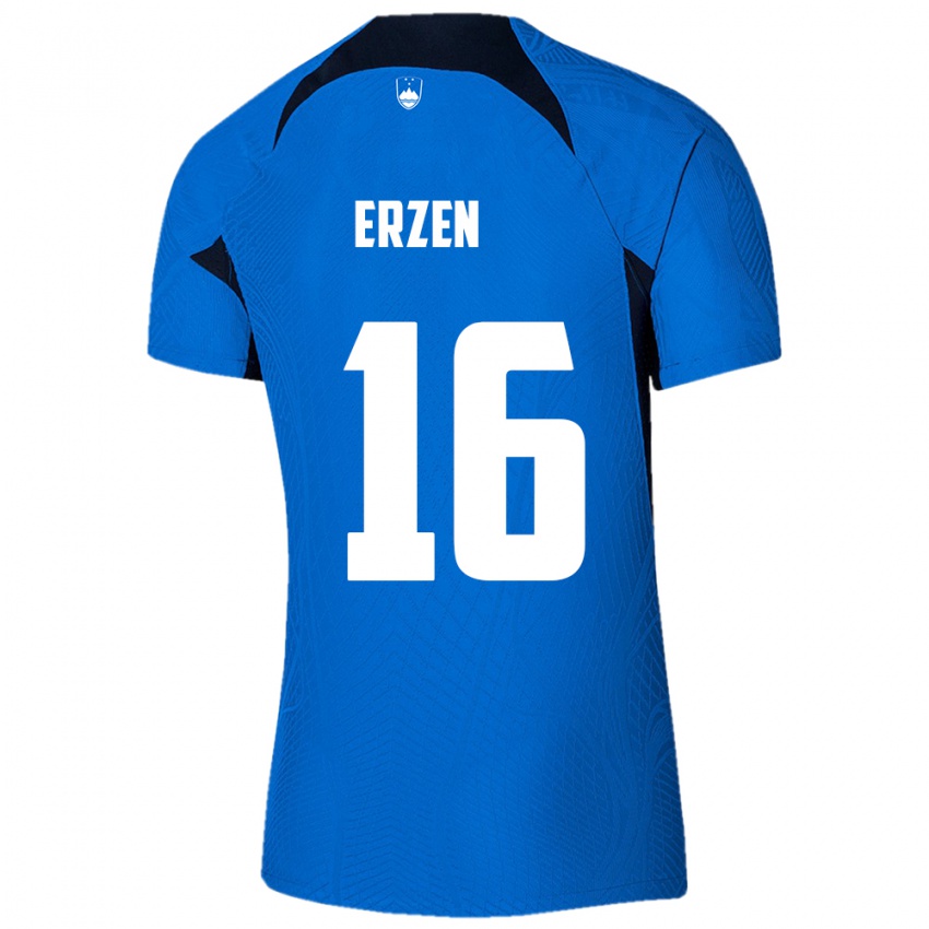 Kinder Slowenien Kaja Eržen #16 Blau Auswärtstrikot Trikot 24-26 T-Shirt