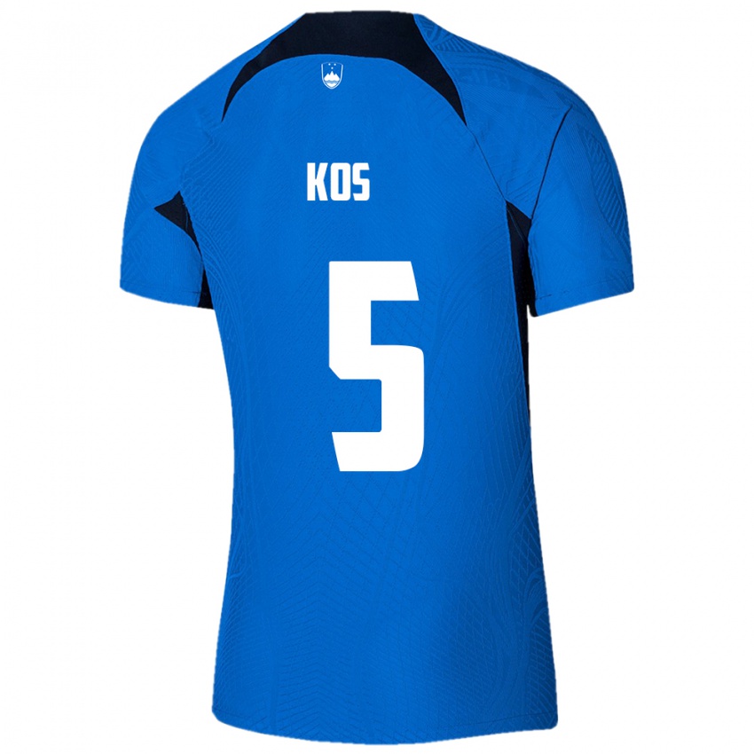 Kinder Slowenien Evelina Kos #5 Blau Auswärtstrikot Trikot 24-26 T-Shirt