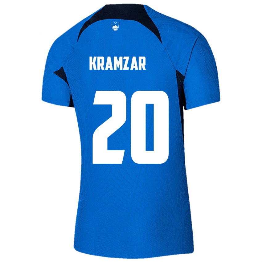 Kinder Slowenien Zara Kramžar #20 Blau Auswärtstrikot Trikot 24-26 T-Shirt