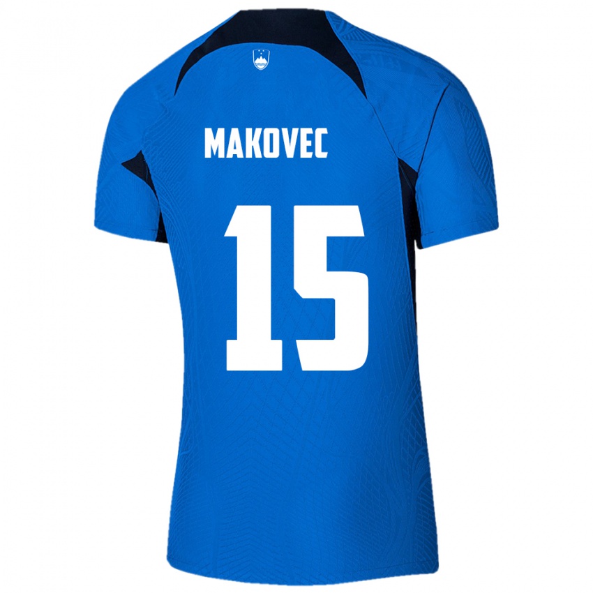 Kinder Slowenien Sara Makovec #15 Blau Auswärtstrikot Trikot 24-26 T-Shirt