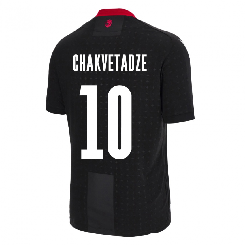 Kinder Georgien Giorgi Chakvetadze #10 Schwarz Auswärtstrikot Trikot 24-26 T-Shirt