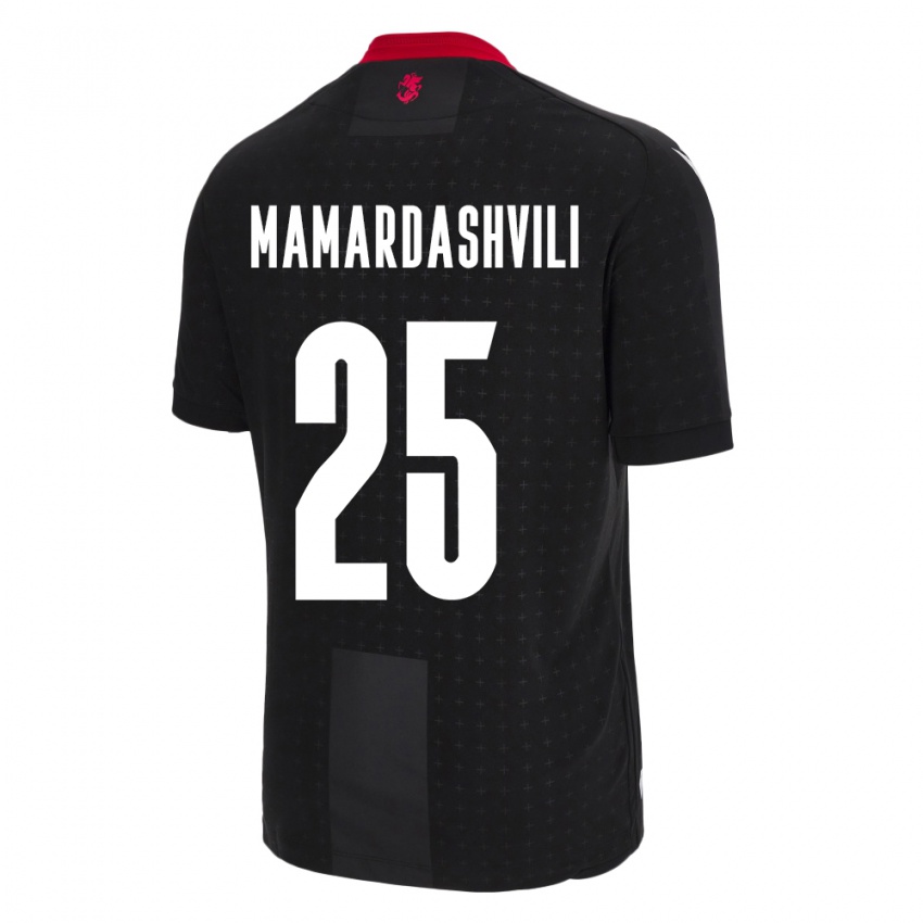 Kinder Georgien Giorgi Mamardashvili #25 Schwarz Auswärtstrikot Trikot 24-26 T-Shirt