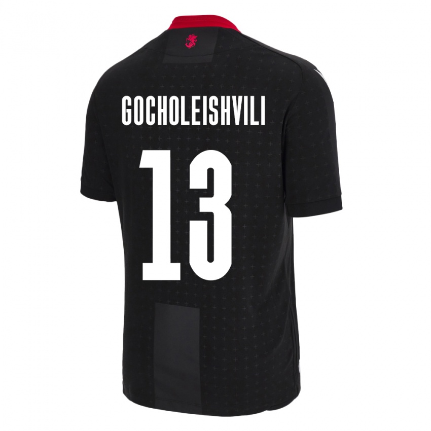 Kinder Georgien Giorgi Gocholeishvili #13 Schwarz Auswärtstrikot Trikot 24-26 T-Shirt