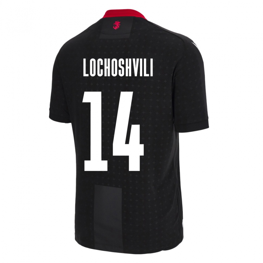 Kinder Georgien Luka Lochoshvili #14 Schwarz Auswärtstrikot Trikot 24-26 T-Shirt