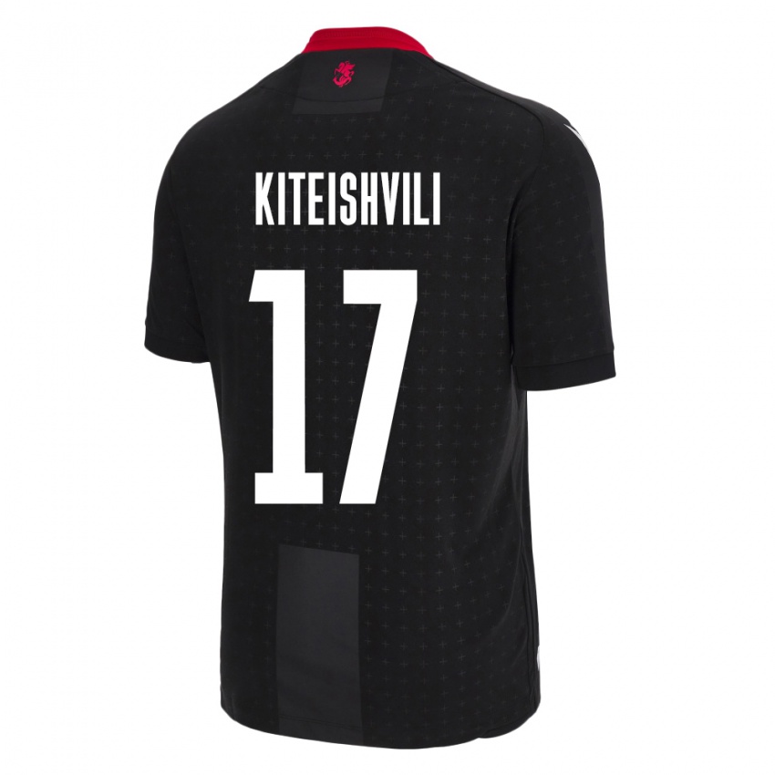 Kinder Georgien Otar Kiteishvili #17 Schwarz Auswärtstrikot Trikot 24-26 T-Shirt