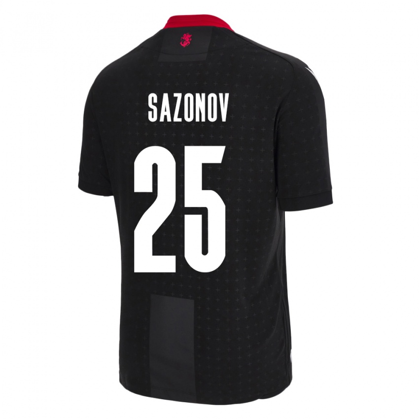 Kinder Georgien Saba Sazonov #25 Schwarz Auswärtstrikot Trikot 24-26 T-Shirt