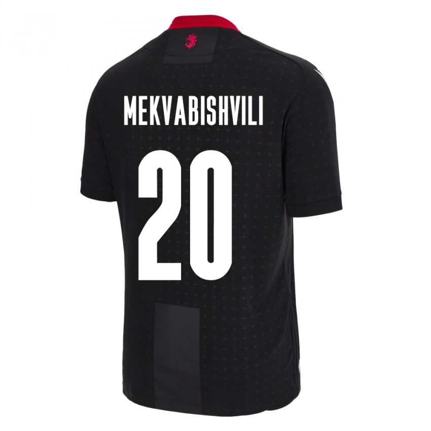 Kinder Georgien Anzor Mekvabishvili #20 Schwarz Auswärtstrikot Trikot 24-26 T-Shirt