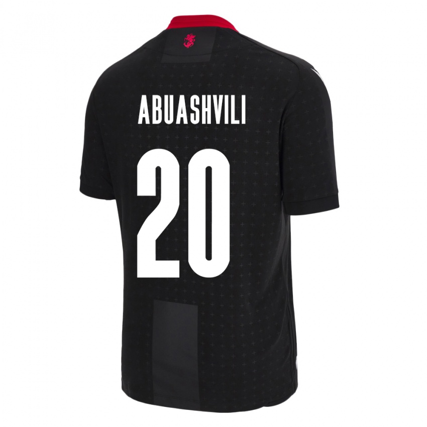 Kinder Georgien Giorgi Abuashvili #20 Schwarz Auswärtstrikot Trikot 24-26 T-Shirt