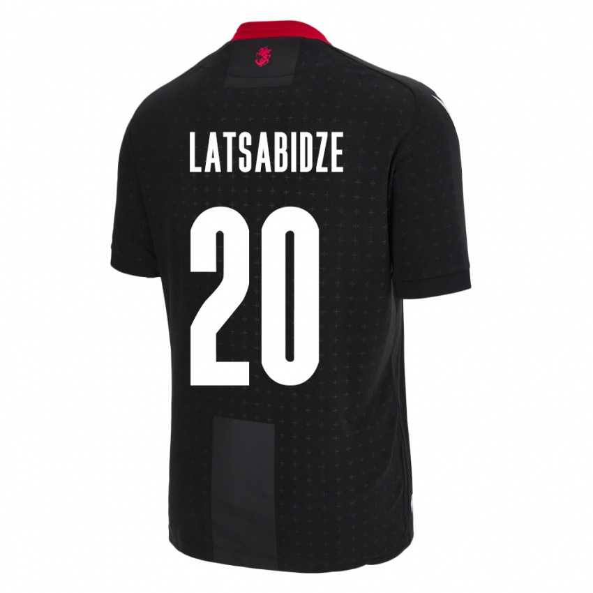 Kinder Georgien Luka Latsabidze #20 Schwarz Auswärtstrikot Trikot 24-26 T-Shirt