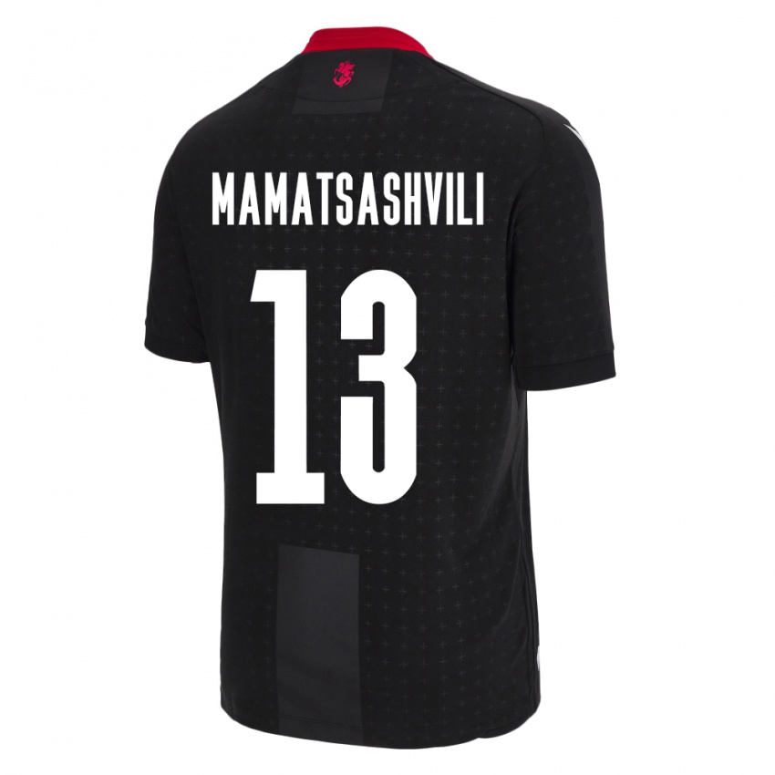 Kinder Georgien Saba Mamatsashvili #13 Schwarz Auswärtstrikot Trikot 24-26 T-Shirt