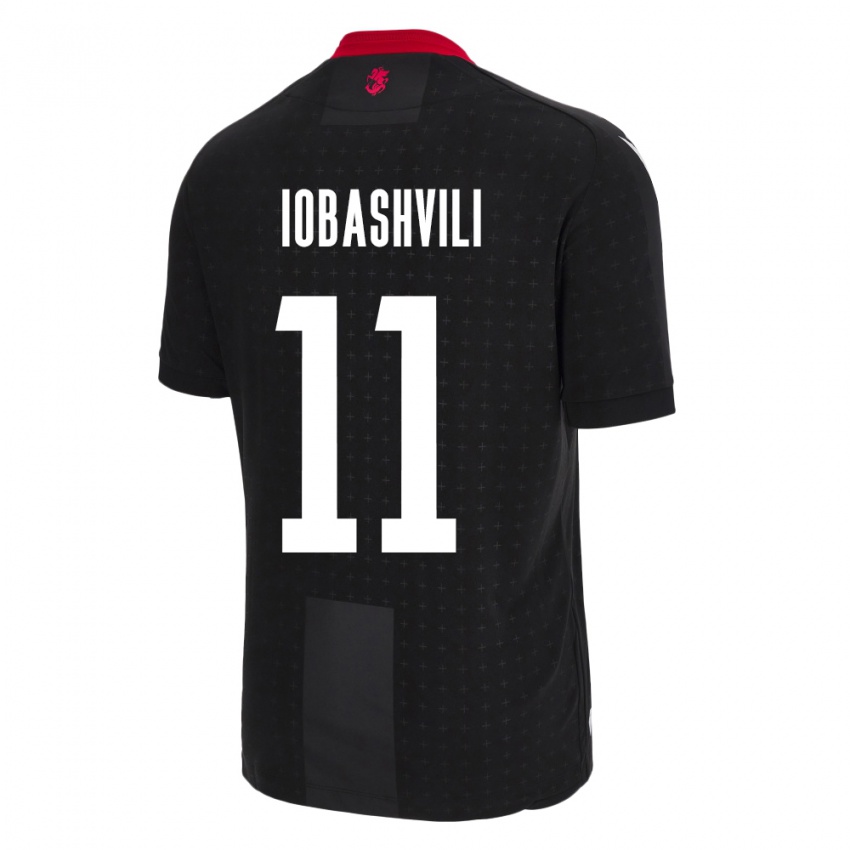 Kinder Georgien Jaduli Iobashvili #11 Schwarz Auswärtstrikot Trikot 24-26 T-Shirt