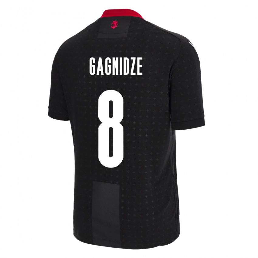 Kinder Georgien Luka Gagnidze #8 Schwarz Auswärtstrikot Trikot 24-26 T-Shirt