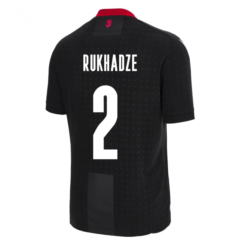 Kinder Georgien Zurab Rukhadze #2 Schwarz Auswärtstrikot Trikot 24-26 T-Shirt