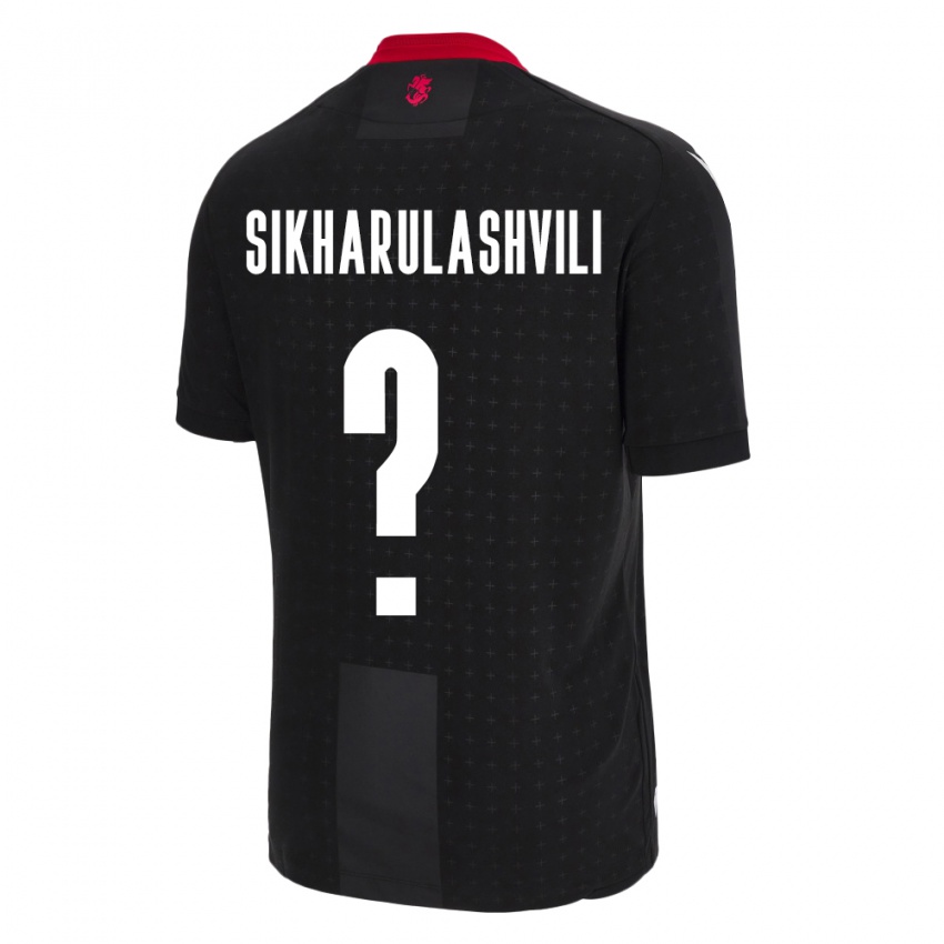 Kinder Georgien Nika Sikharulashvili #0 Schwarz Auswärtstrikot Trikot 24-26 T-Shirt