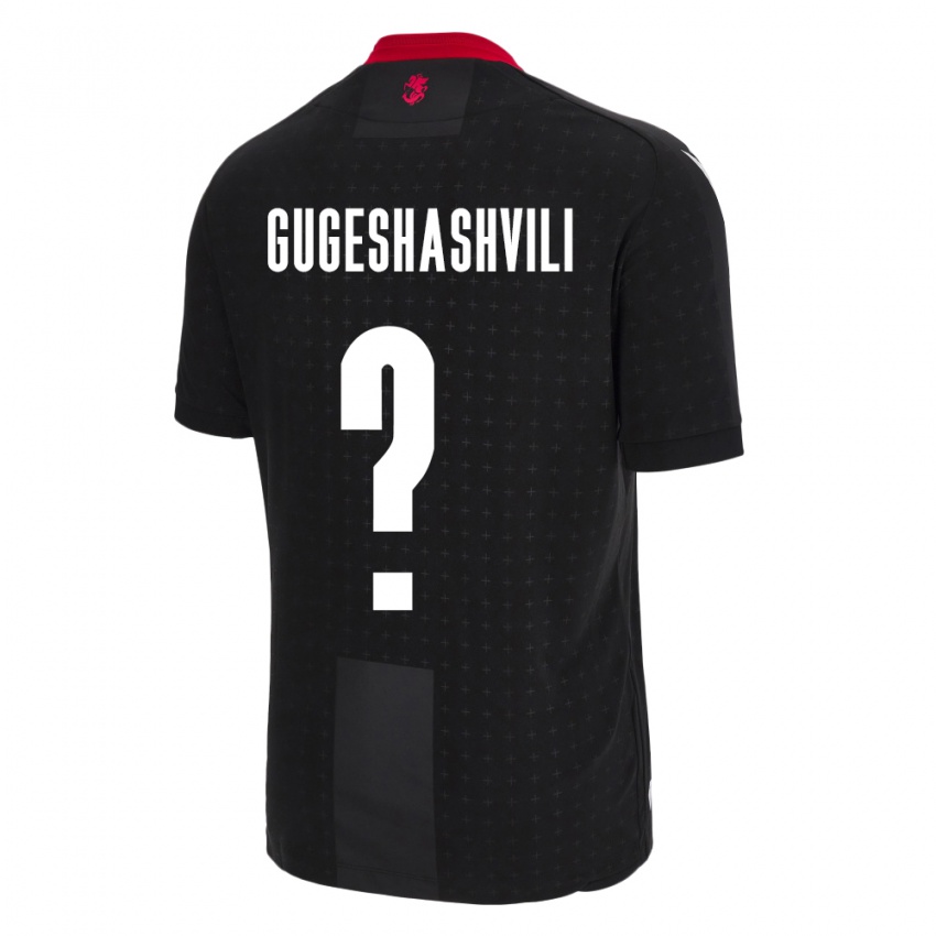 Kinder Georgien Zaza Gugeshashvili #0 Schwarz Auswärtstrikot Trikot 24-26 T-Shirt