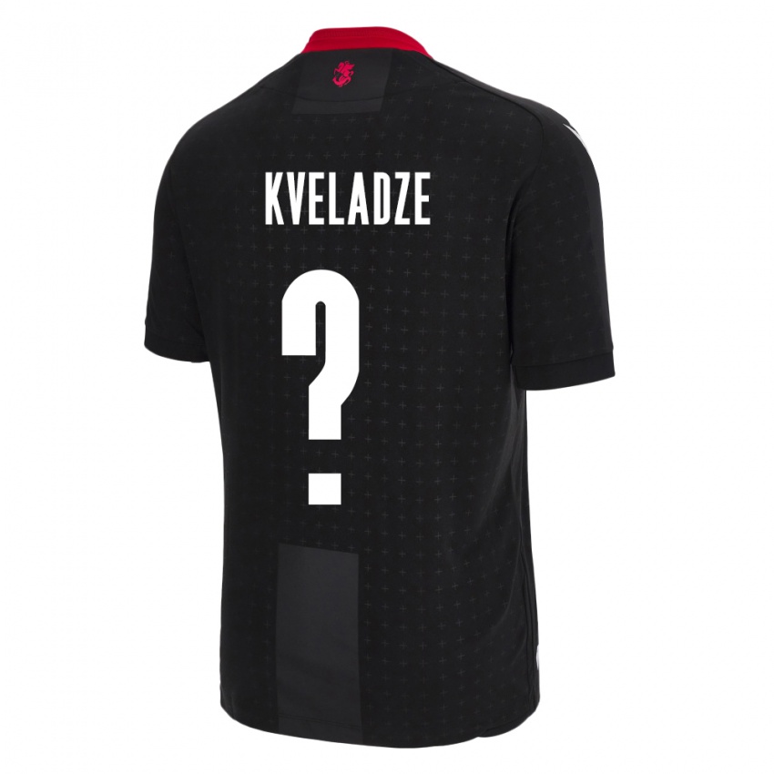 Kinder Georgien Giorgi Kveladze #0 Schwarz Auswärtstrikot Trikot 24-26 T-Shirt