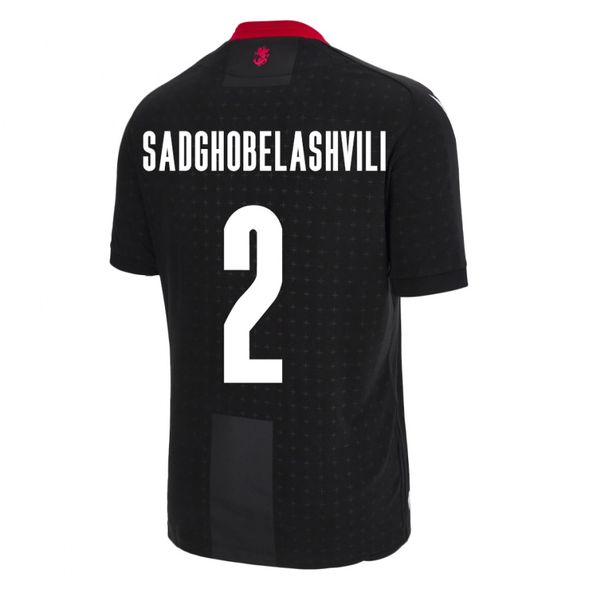 Kinder Georgien Gela Sadghobelashvili #2 Schwarz Auswärtstrikot Trikot 24-26 T-Shirt