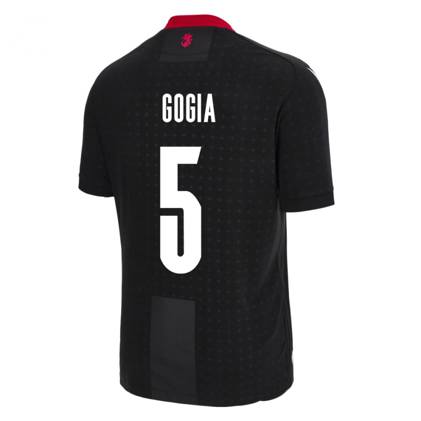 Kinder Georgien Gigi Gogia #5 Schwarz Auswärtstrikot Trikot 24-26 T-Shirt