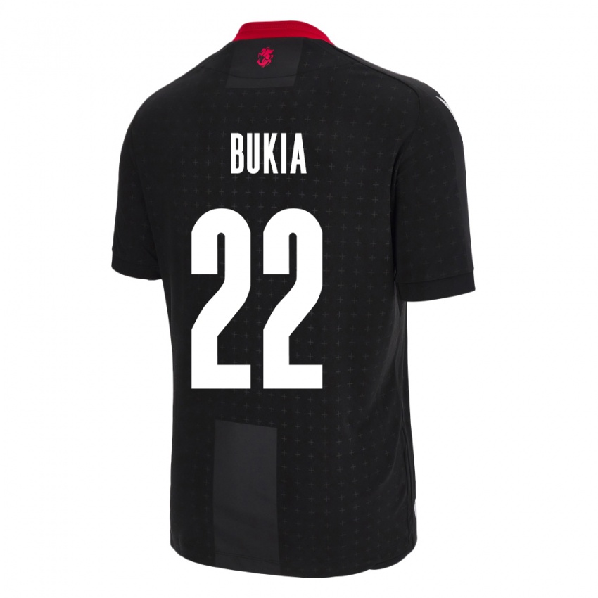 Kinder Georgien Davit Bukia #22 Schwarz Auswärtstrikot Trikot 24-26 T-Shirt