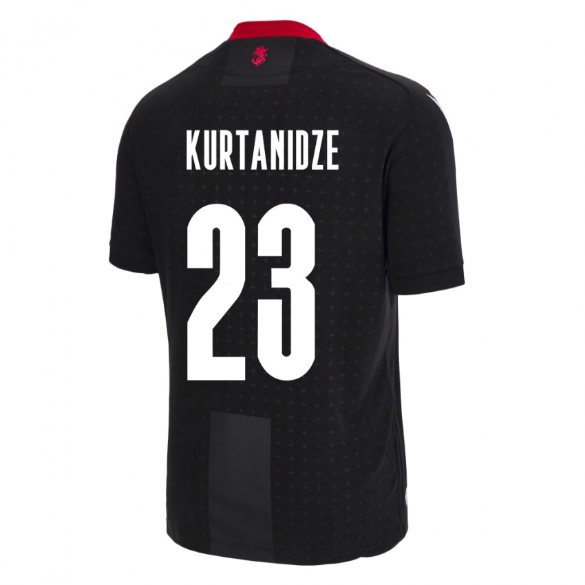 Kinder Georgien Revaz Kurtanidze #23 Schwarz Auswärtstrikot Trikot 24-26 T-Shirt