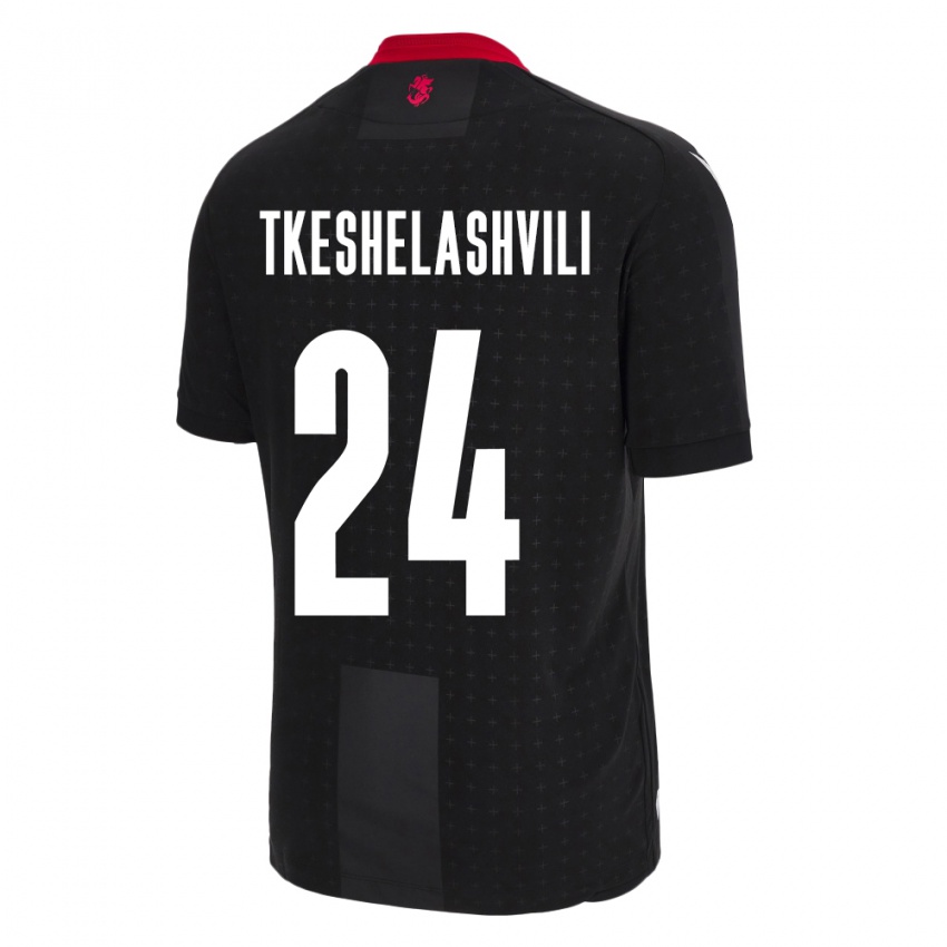 Kinder Georgien Amiran Tkeshelashvili #24 Schwarz Auswärtstrikot Trikot 24-26 T-Shirt