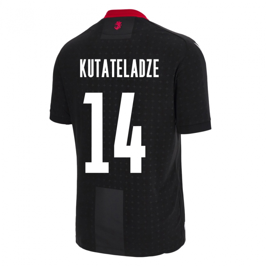 Kinder Georgien Alexandre Kutateladze #14 Schwarz Auswärtstrikot Trikot 24-26 T-Shirt