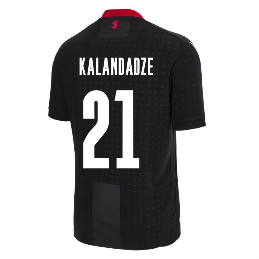 Kinder Georgien Mariam Kalandadze #21 Schwarz Auswärtstrikot Trikot 24-26 T-Shirt