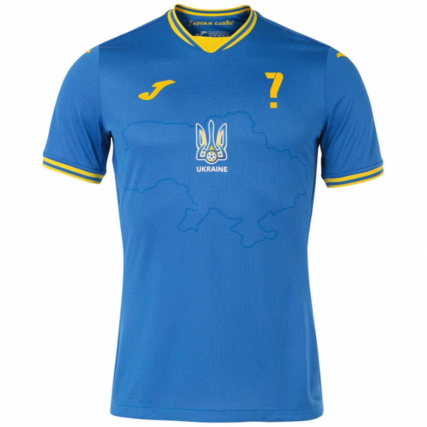 Kinder Ukraine Ihren Namen #0 Blau Auswärtstrikot Trikot 24-26 T-Shirt