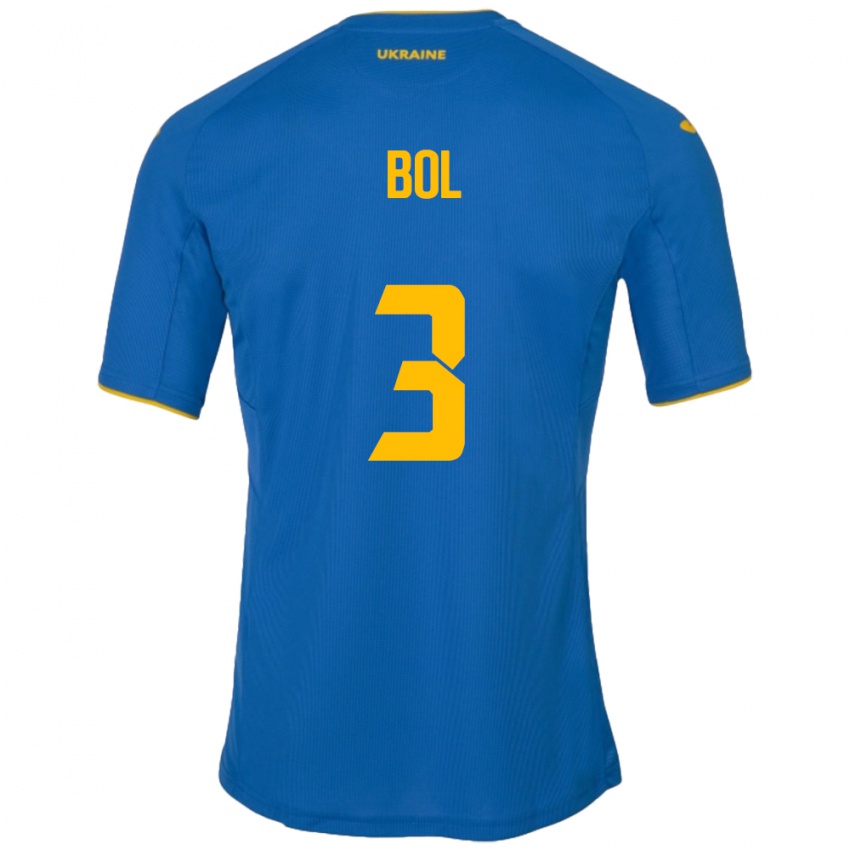Kinder Ukraine Anton Bol #3 Blau Auswärtstrikot Trikot 24-26 T-Shirt
