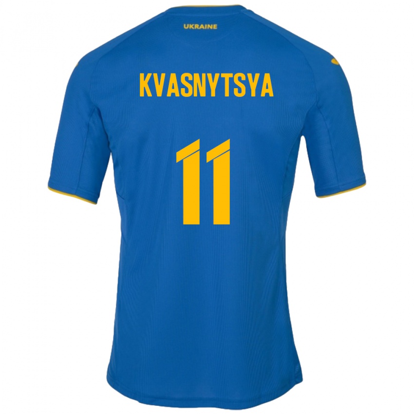 Kinder Ukraine Ilya Kvasnytsya #11 Blau Auswärtstrikot Trikot 24-26 T-Shirt