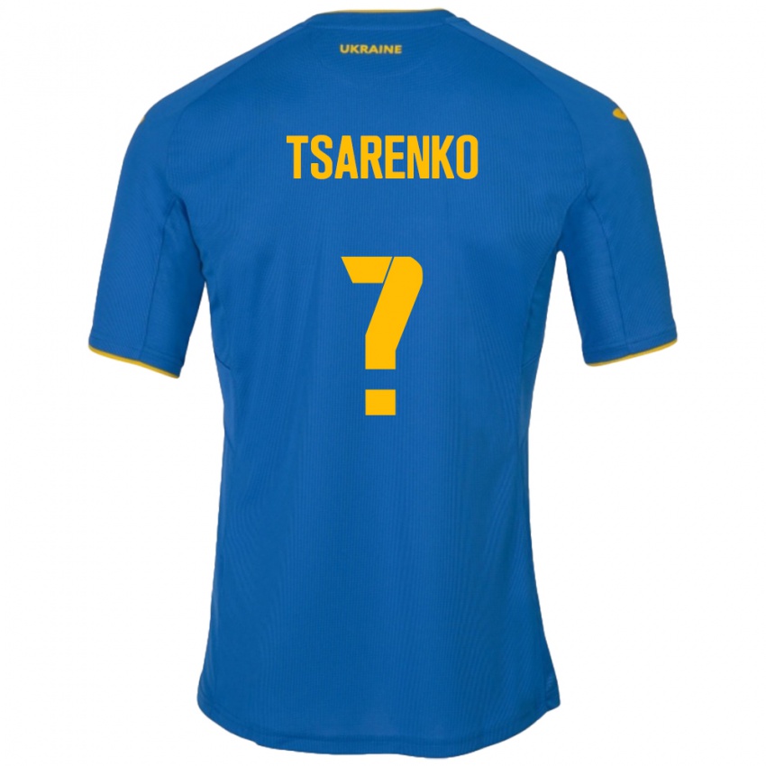 Kinder Ukraine Anton Tsarenko #0 Blau Auswärtstrikot Trikot 24-26 T-Shirt