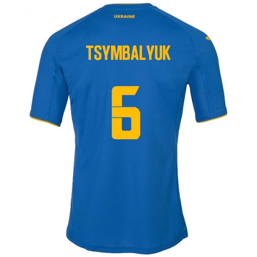 Kinder Ukraine Maksym Tsymbalyuk #6 Blau Auswärtstrikot Trikot 24-26 T-Shirt