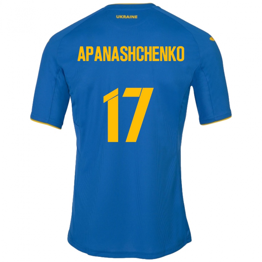 Kinder Ukraine Daryna Apanashchenko #17 Blau Auswärtstrikot Trikot 24-26 T-Shirt