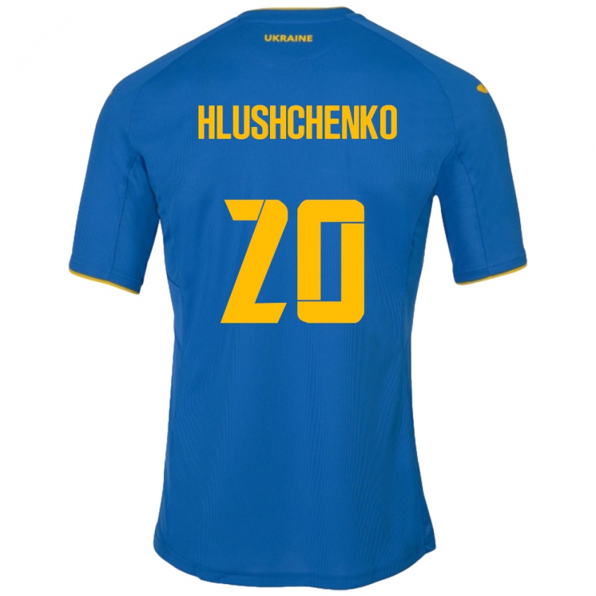 Kinder Ukraine Inna Hlushchenko #20 Blau Auswärtstrikot Trikot 24-26 T-Shirt